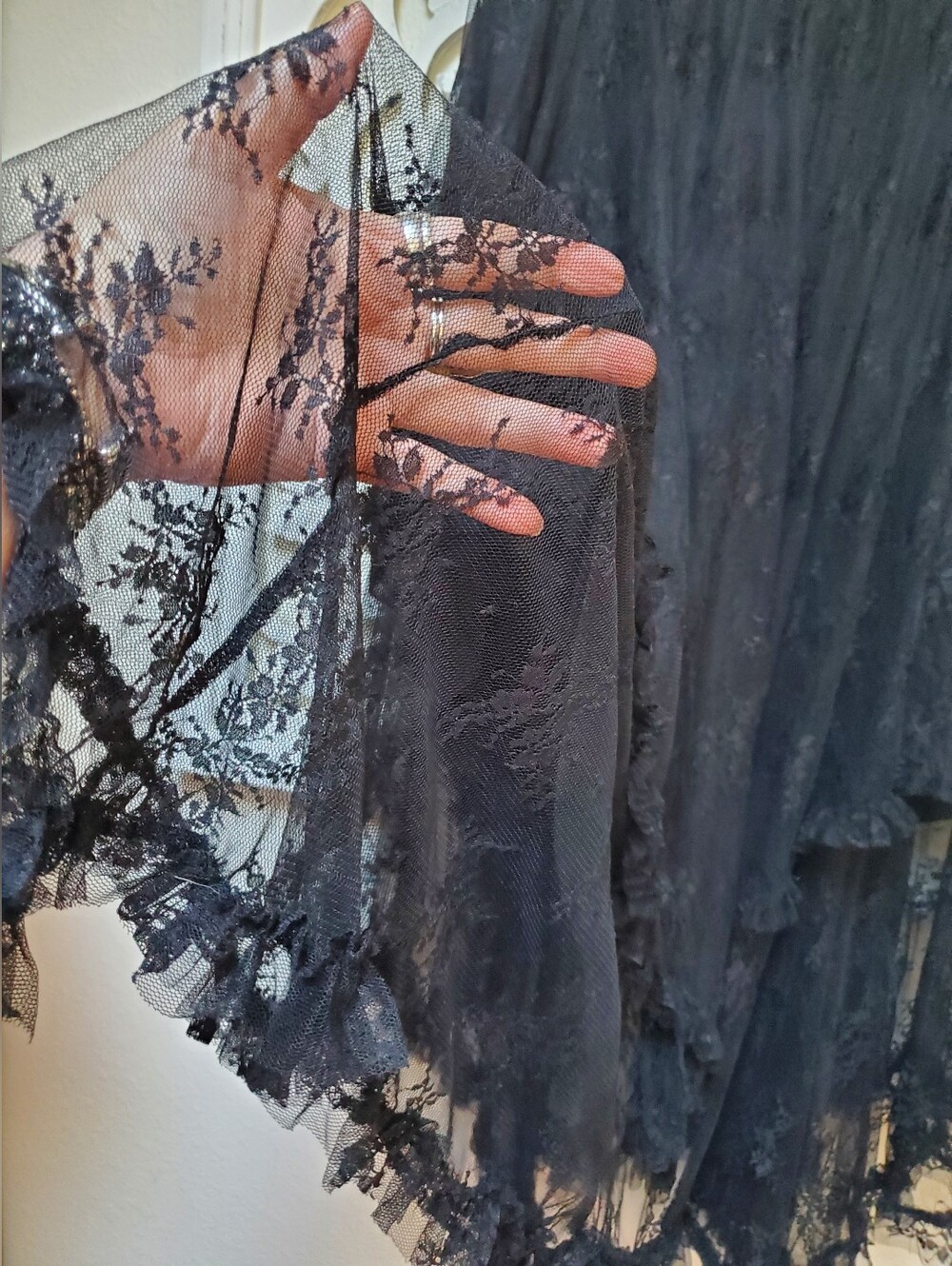 Black Lace Skirt With Mini Liner Stevie Knicks Inspired Witchy Baeverley 1XL NWT - Picture 2 of 10
